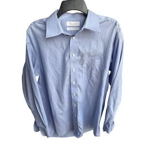 Gold Label Roundtree & Yorke Fitted Non-Iron Dress Shirt Light Blue Large
